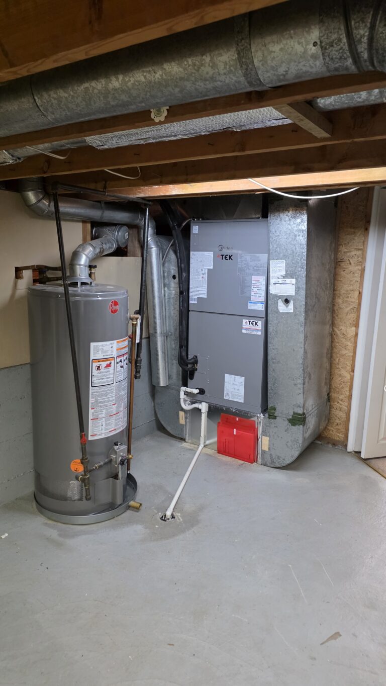 Midea air handler installed during full-electric heat pump conversion in Surrey BC